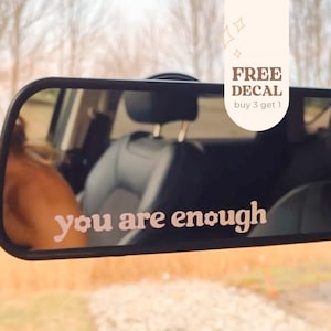 You Are Enough | Car Mirror Decal | Rear View Mirror Decal | Self Affirmation | Car Decal | Smiley Face | Mirror Sticker