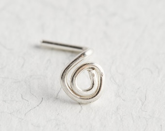 Silver Nose Stud, Sterling Silver Nose Stud, Nose Ring, Nose Stud, Nose Hoop, Unique Nose Stud, Gift For Her, Handmade Jewellery