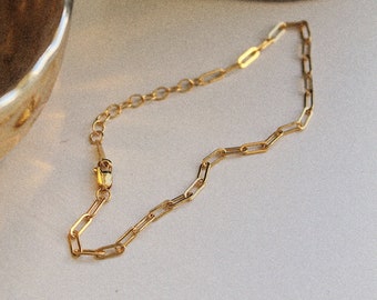 Pulsera de oro de 14k, cadena de oro, pulsera de oro, pulseras para mujer, conjunto de pulseras, pulsera de cadena de oro, regalo para ella, conjunto de pulseras de oro