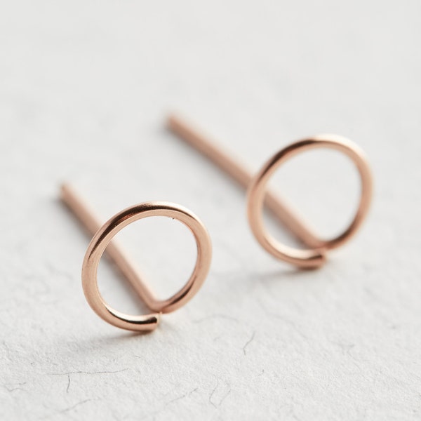 14K Rose Gold Ohrringe, Rose Gold Ohrstecker, Rose Gold Ohrringe, Gold Ohrringe, Minimalist Ohrringe, Ohrstecker, Gold Ohrstecker