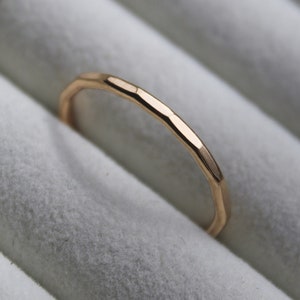 Gold Ring, 14K Gold Stacking Ring, Hammered Ring, Dainty Ring, Womens Ring, Rings For Women, Woman Ring, Cute Ring, Stack Ring image 4