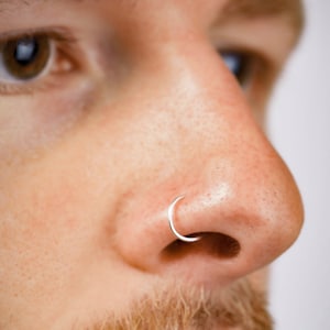 Sterling Silver Nose Ring Hoop, Silver Nose Ring, Nose Hoop, Thin Nose Ring, Nose Jewellery, Gift For Her, Unique Nose Ring