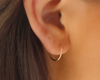 14K Solid Gold Hoop Earrings, Gold Earrings, Gold Hoop Earrings, Solid Gold Earrings, Minimalist Hoop Earrings, Dainty Hoops, Small Hoops