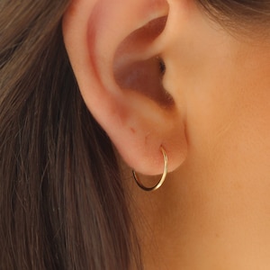 14K Solid Gold Hoop Earrings, Gold Earrings, Gold Hoop Earrings, Solid Gold Earrings, Minimalist Hoop Earrings, Dainty Hoops, Small Hoops