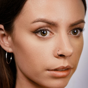 Hypoallergenic Titanium Nose Ring, Minimalist Nose Hoop, Boho Nose Stud
