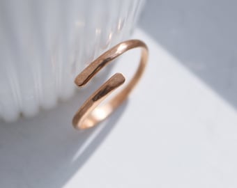 Rose Gold Adjustable Wrap Ring for Women, Stackable Open Ring, Minimalist 14k Gold Jewellery, Gold Ring, Wrap Ring, Adjustable Ring, Minimal