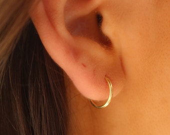 14K Gold Hoop Earrings, Gold Earrings, Gold Hoops, Hoop Earrings, Minimalist Gold Earrings, Hoop Earring Gold, Dainty Gold Hoops