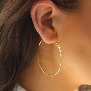 14K Gold Hoop Earrings, Gold Earrings, Gold Hoops, Hoop Earrings, Minimalist Gold Earrings, Hoop Earring Gold, Large Gold Hoops, Big Hoops