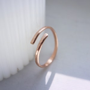 Rose Gold Ring, Gold Ring, Rings, Rings for Women, Adjustable Ring, Stackable Ring, Wrap Ring, Open Ring, Gift for Her image 3