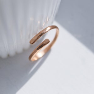 Rose Gold Ring, Gold Ring, Rings, Rings for Women, Adjustable Ring, Stackable Ring, Wrap Ring, Open Ring, Gift for Her image 1