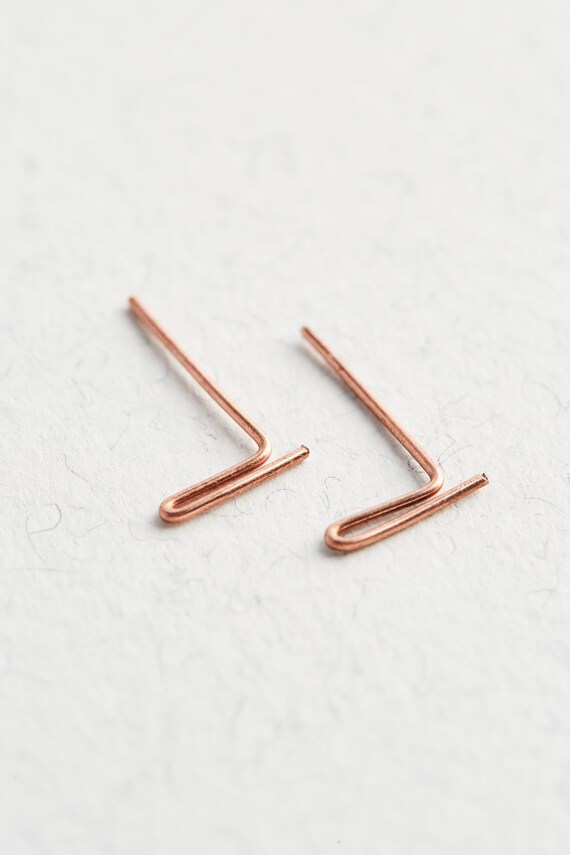 Copper Earrings Copper Bar Earrings Copper Stud Earrings Etsy UK