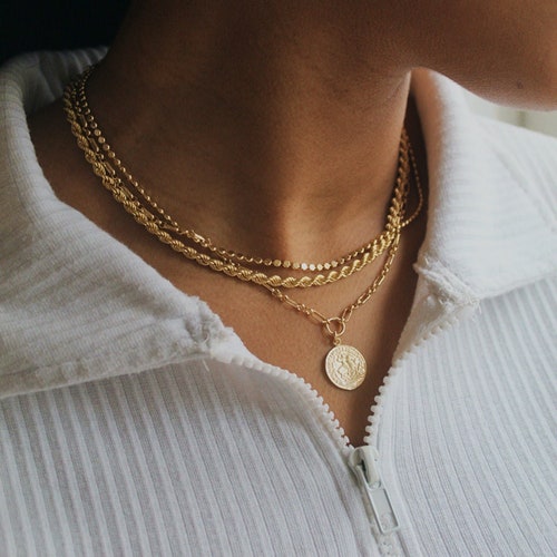 24K GOLD NECKLACE Gold Twisted Rope 