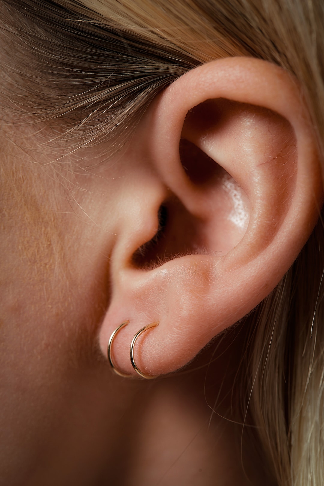 14k Gold Hoop Earrings, Gold Huggie Earrings, Gold Hoops, Gold