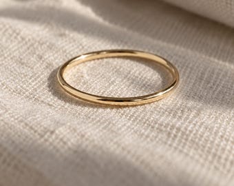 Dainty 14k Gold Filled Ring, Handmade Stacking Band