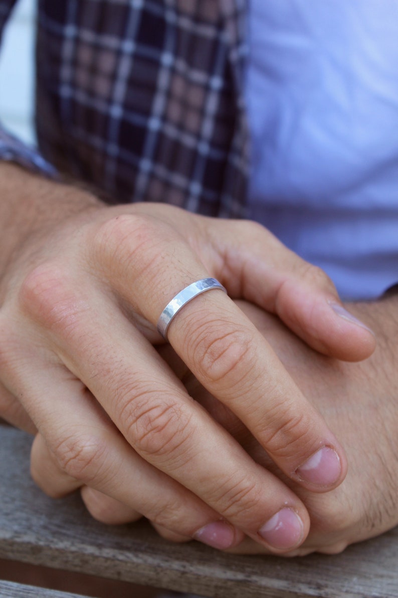Mens Silver Ring Personalise Ring Rings for Men Adjustable Etsy UK