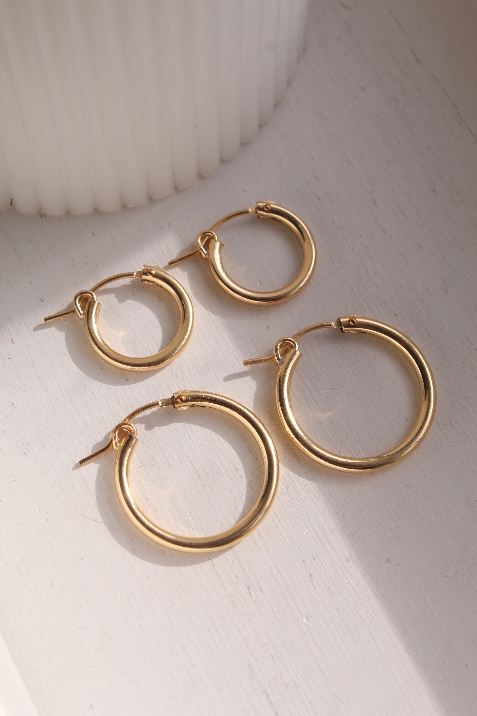 Gold Hoop Earrings Gold Earrings Gold Hoops Hoop Earrings - Etsy UK