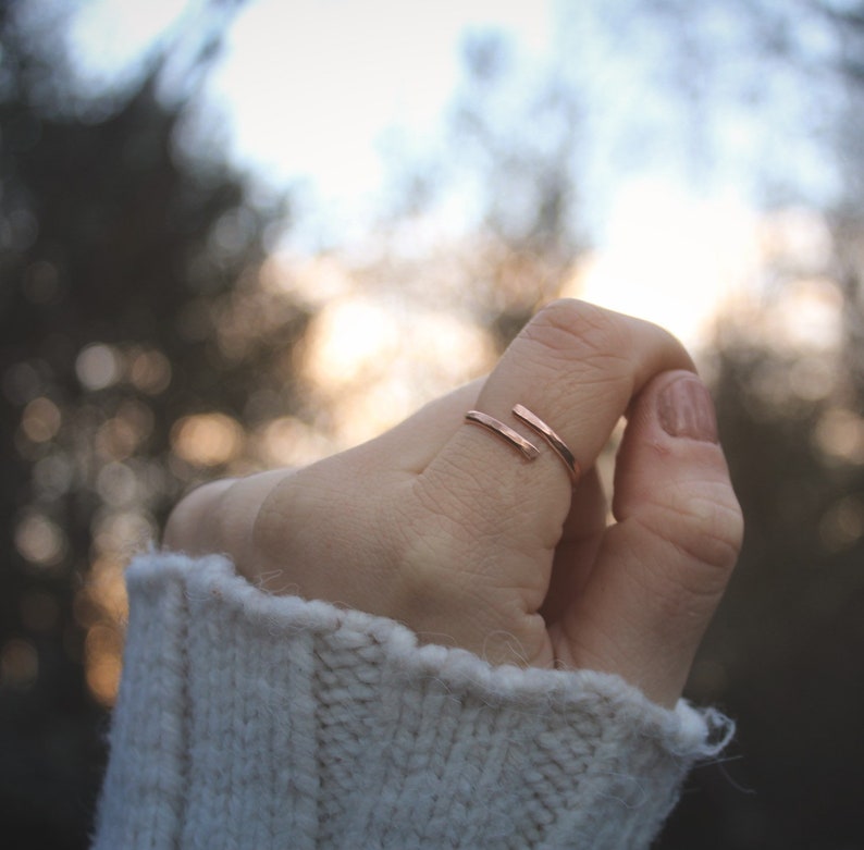 Rose Gold Ring, Gold Ring, Rings, Rings for Women, Adjustable Ring, Stackable Ring, Wrap Ring, Open Ring, Gift for Her image 4