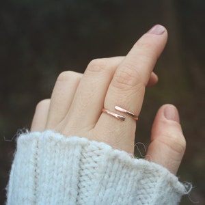 Rose Gold Ring, Gold Ring, Rings, Rings for Women, Adjustable Ring, Stackable Ring, Wrap Ring, Open Ring, Gift for Her image 2