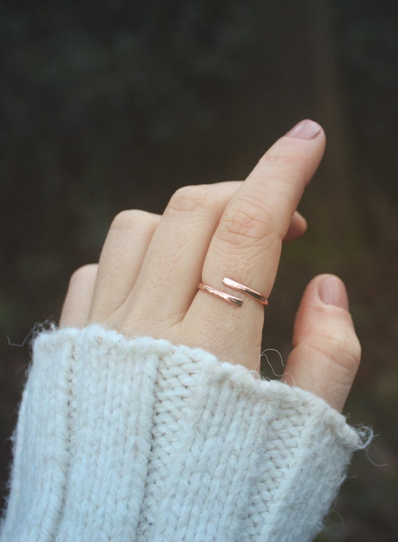 Rose Gold Ring, Gold Ring, Rings, Rings for Women, Adjustable Ring, Stackable Ring, Wrap Ring, Open Ring, Gift for Her image 2