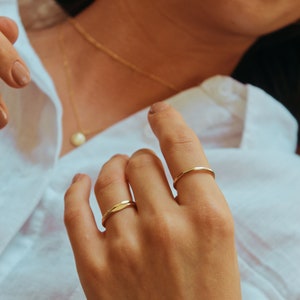 Gold Ring, 14K Gold Stacking Ring, Hammered Ring, Dainty Ring, Womens Ring, Rings For Women, Woman Ring, Cute Ring, Stack Ring image 6