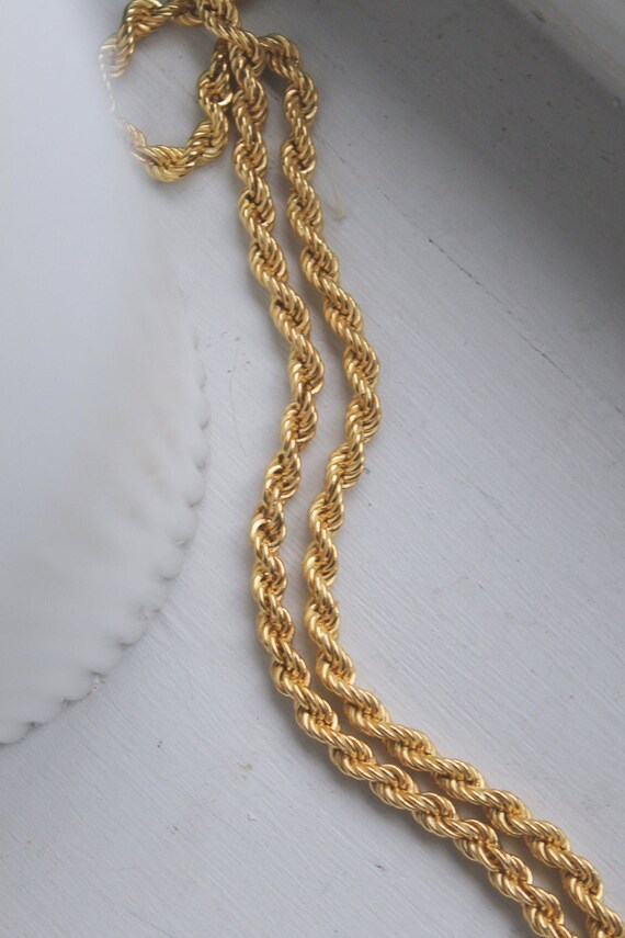 24K GOLD NECKLACE Gold Twisted Rope 
