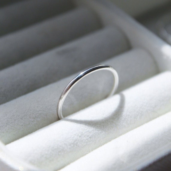Sterling Silver Band Ring – Minimal Plain Stacking Ring