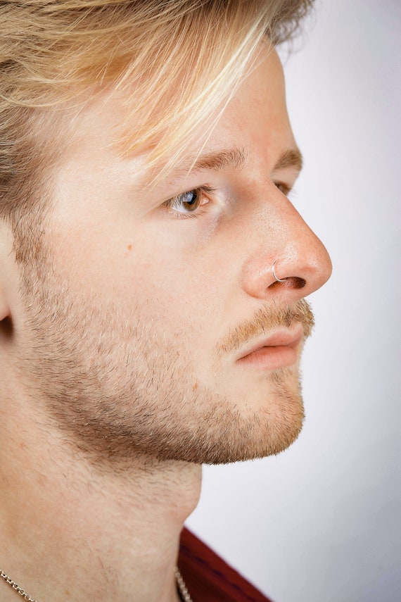 Mens silver nose ring deals