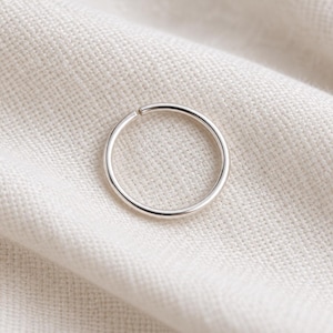 Handmade Sterling Silver Nose Ring Hoop, Dainty 21 Gauge