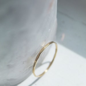 Gold Ring, 14K Gold Stacking Ring, Hammered Ring, Dainty Ring, Womens Ring, Rings For Women, Woman Ring, Cute Ring, Stack Ring image 8