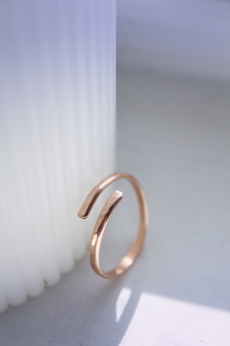 Rose Gold Ring, Gold Ring, Rings, Rings for Women, Adjustable Ring, Stackable Ring, Wrap Ring, Open Ring, Gift for Her image 3