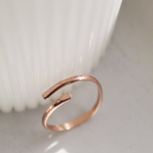 Rose Gold Ring, Gold Ring, Rings, Rings for Women, Adjustable Ring, Stackable Ring, Wrap Ring, Open Ring, Gift for Her image 7