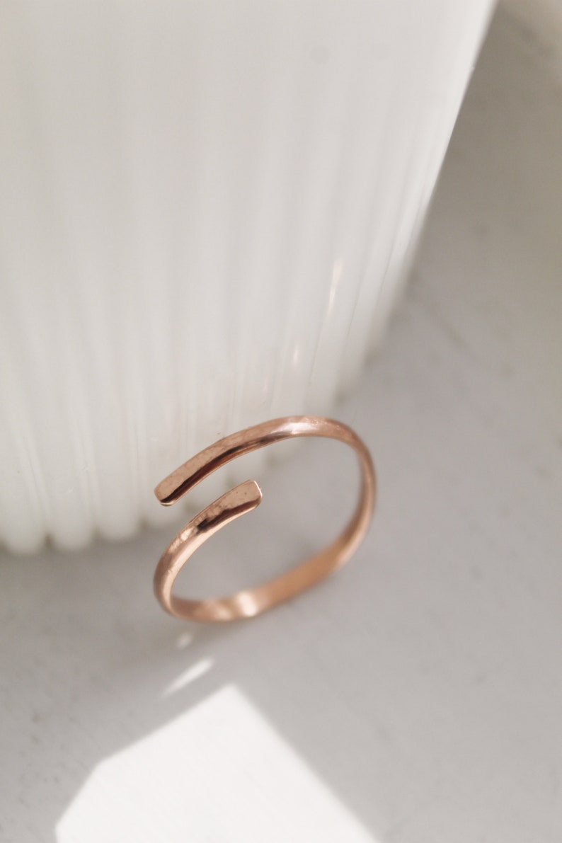 Rose Gold Ring, Gold Ring, Rings, Rings for Women, Adjustable Ring, Stackable Ring, Wrap Ring, Open Ring, Gift for Her image 7