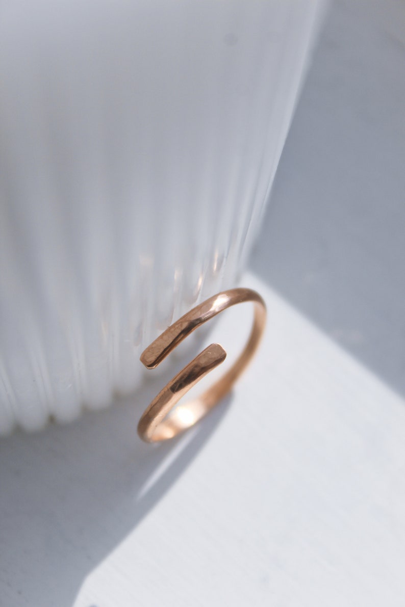 Rose Gold Ring, Gold Ring, Rings, Rings for Women, Adjustable Ring, Stackable Ring, Wrap Ring, Open Ring, Gift for Her image 5