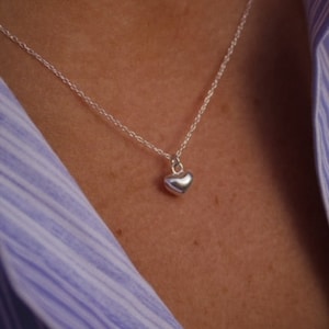 Sterling Silver Necklace, Heart Necklace, Dainty Necklace, Minimalist Jewellery, Choker, Silver Necklace For Her, Tiny Heart Necklace, Cute