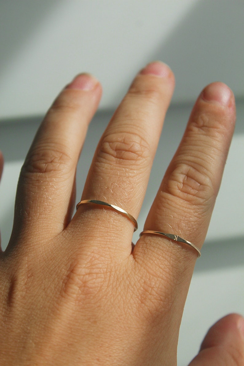 Gold Signet Ring, Signet Ring Women, Personalised Ring, Initial Ring, Letter Ring, 14K Gold Ring, Women Ring, Tiny Signet Ring, Stack Ring image 7