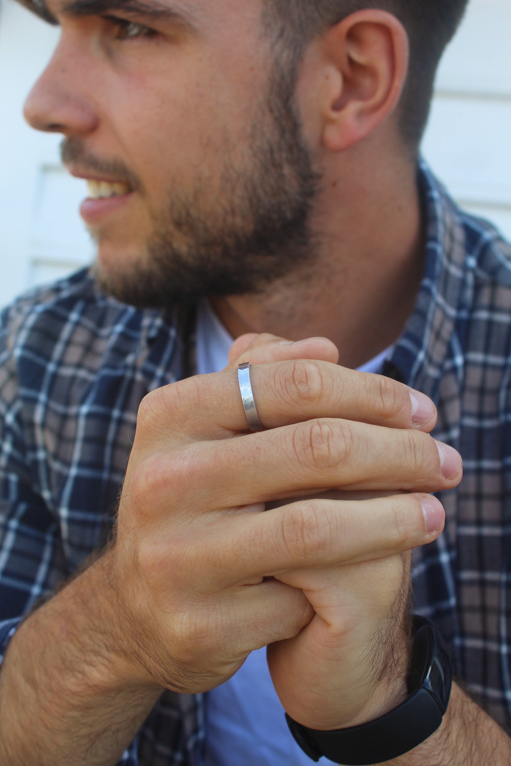 Mens Silver Ring Personalise Ring Rings For Men Adjustable Etsy