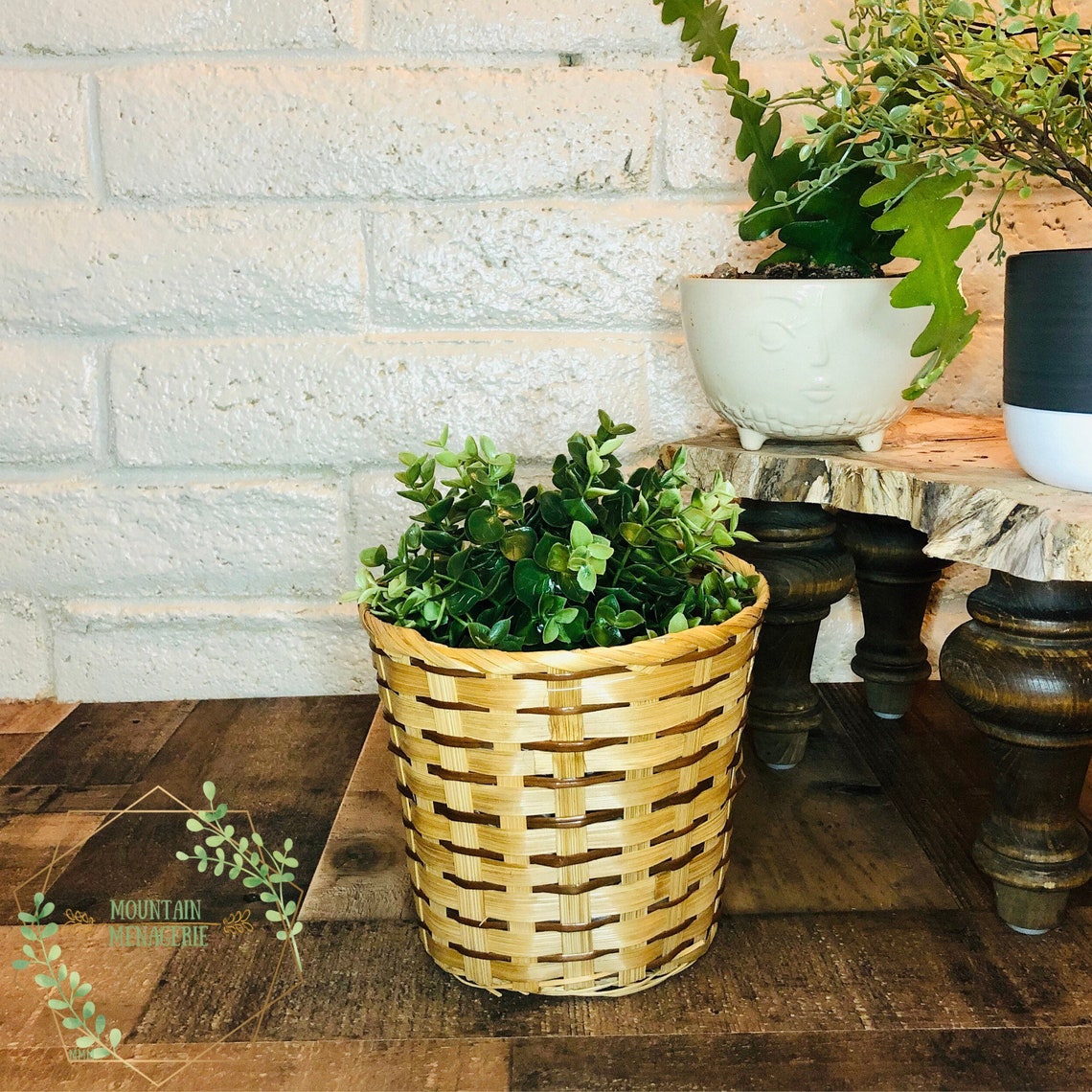 Wicker Plant Baskets Wicker Storage Baskets Trash Bins Etsy