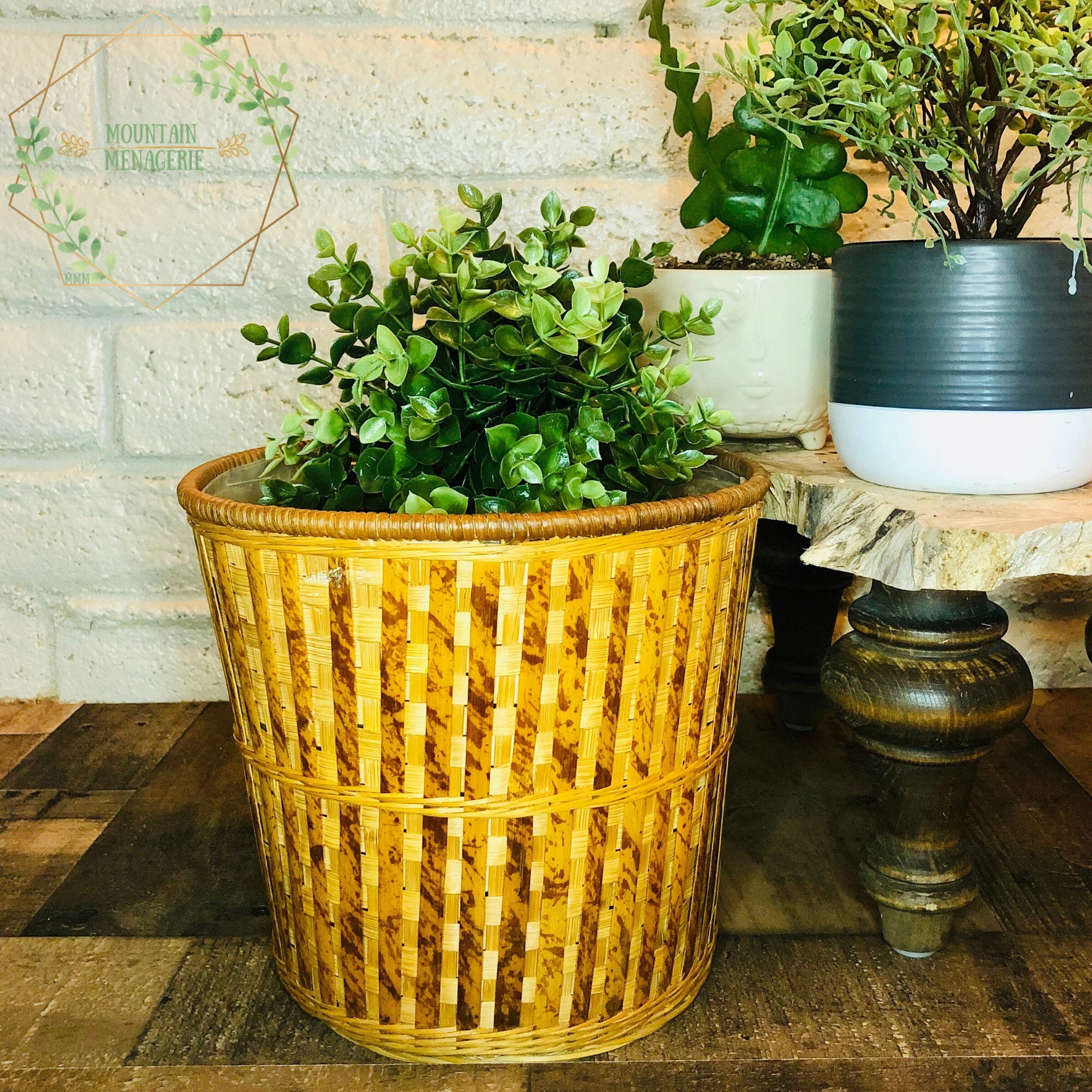 Wicker Plant Baskets Wicker Storage Baskets Trash Bins Etsy