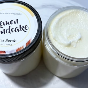 Lemon Poundcake Sugar Scrub, Whipped Scrub, Soapy Scrub