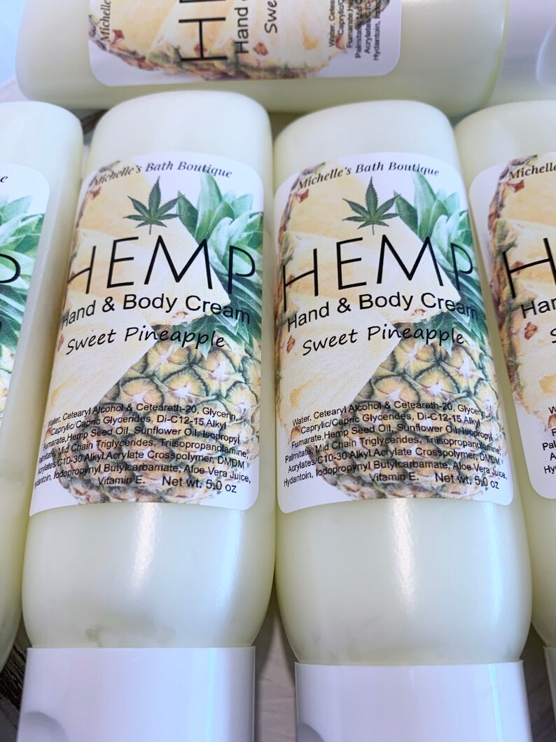 Sweet Pineapple Hemp Lotion Hand & Body Cream Etsy