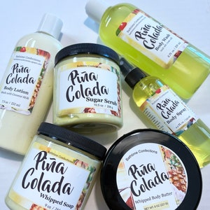 Piña Colada Collection, Body Lotion, Body Wash, Body Spray, Whipped Soap, Sugar Scrub, Body Butter