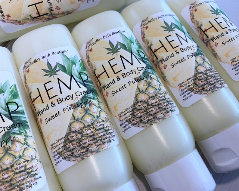 Sweet Pineapple Hemp Lotion Hand & Body Cream Etsy