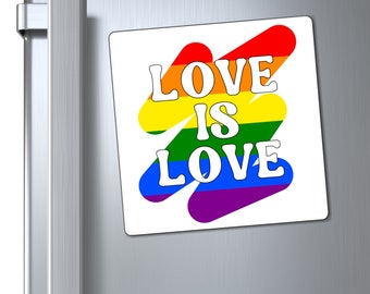 Celebrate Love with Our "Love is Love" Rainbow Paint Splash Pride Magnet