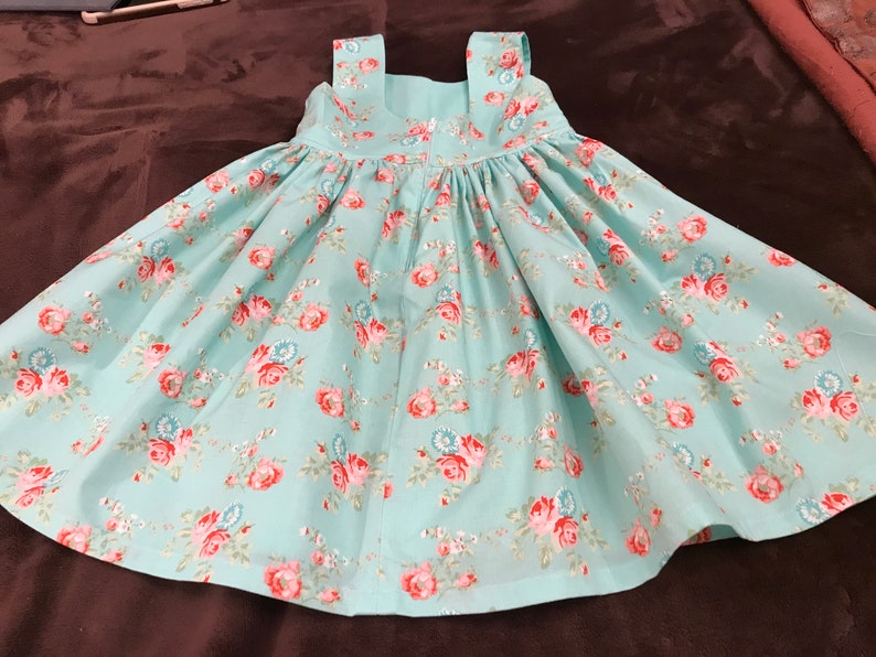 Green rose dress sz 3t ready to ship with FREE SHIPPING