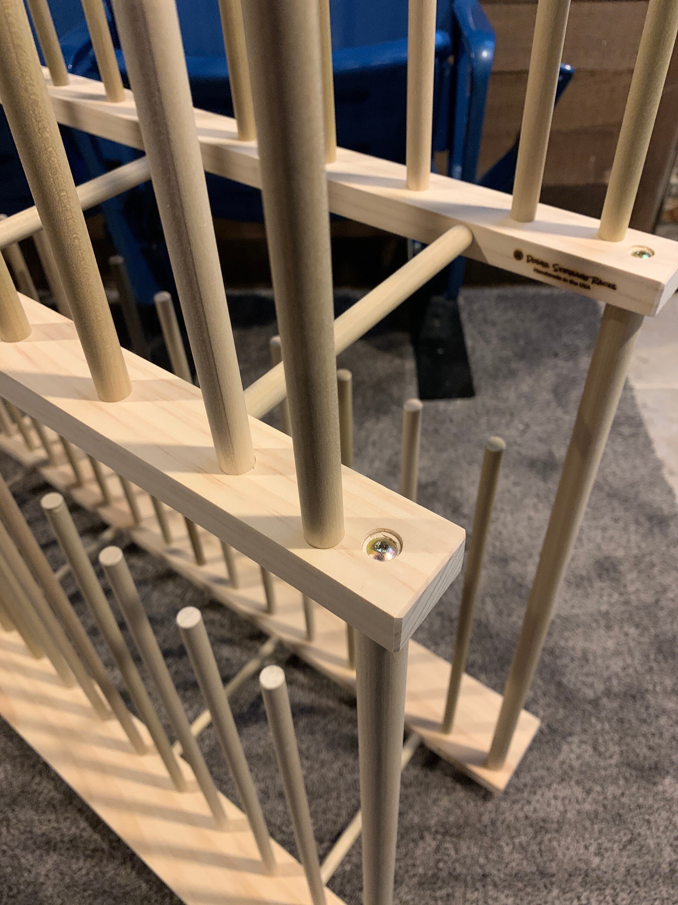 Two Tier Wheeled Art Storage Rack With 18” Tall Dowels - 36” Long ...