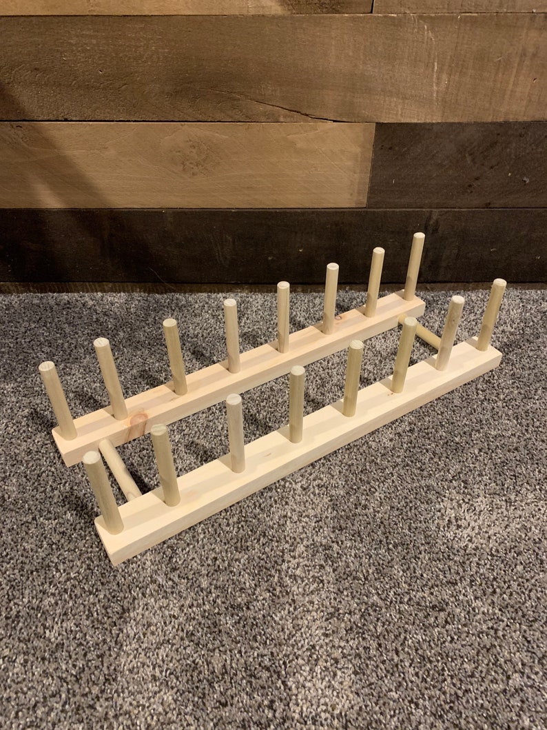 Wooden Dowel Storage Rack Plate Rack Framed Art Picture Etsy