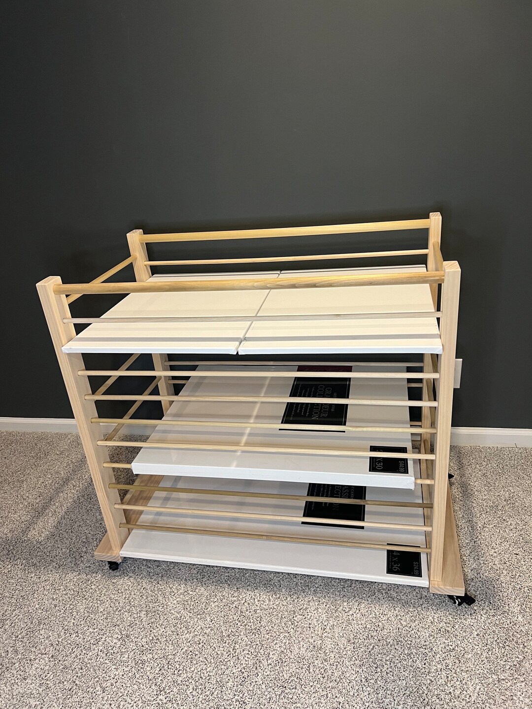 Garvee Art Drying Rack With 4 Lockable Wheels - Metal Art