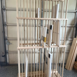 Three Tier Enclosed Heavier Duty Art Storage Cart - Three levels Art Canvas Storage - Custom Sizes Available