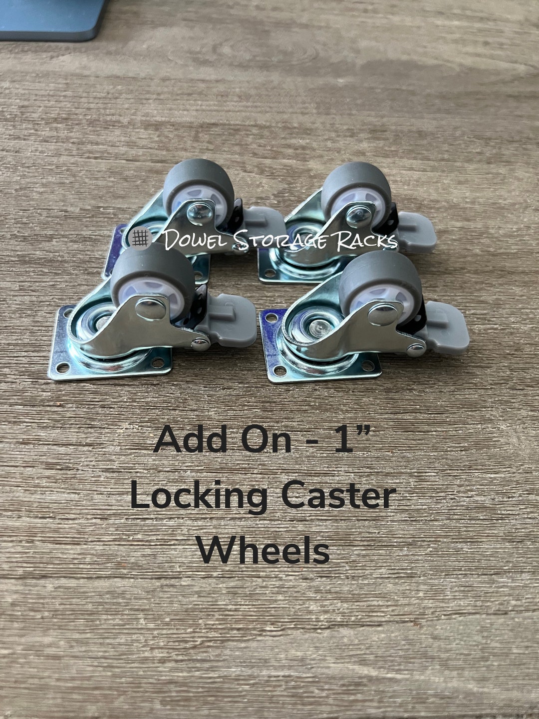 Add on Locking Swivel Caster Wheels Only for Racks With 18 Dowels or