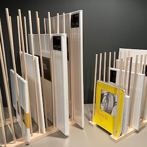 Custom Sized Art and Art Canvas Storage Rack - 24” - 40” Height Options - 16.5” - 46.5” Long Options